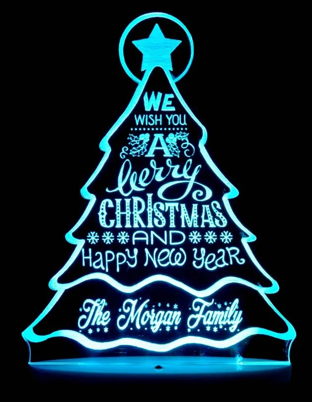 Christmas Tree Personalised Name Light 3D LED Night Light Decoration
