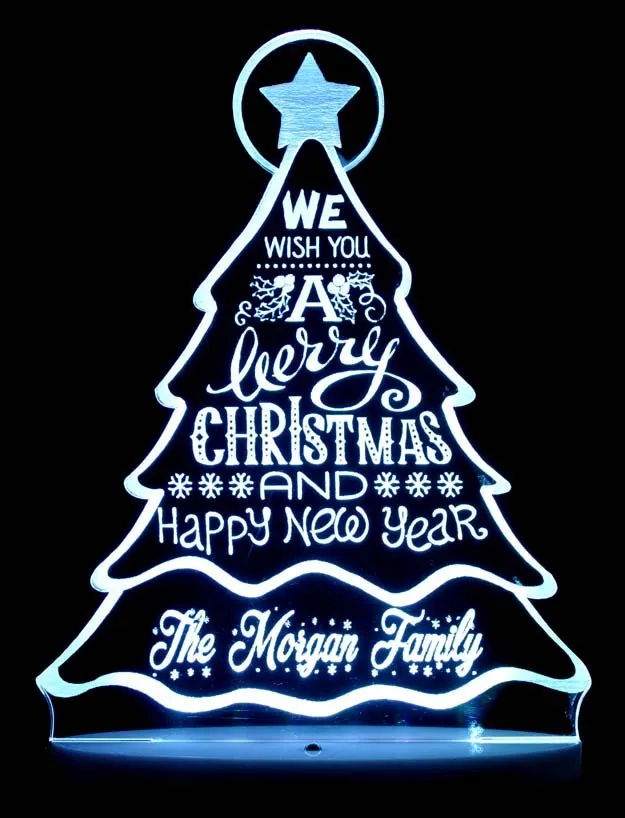 Christmas Tree Personalised Name Light 3D LED Night Light Decoration