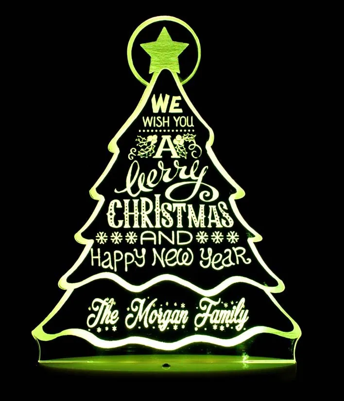 Christmas Tree Personalised Name Light 3D LED Night Light Decoration