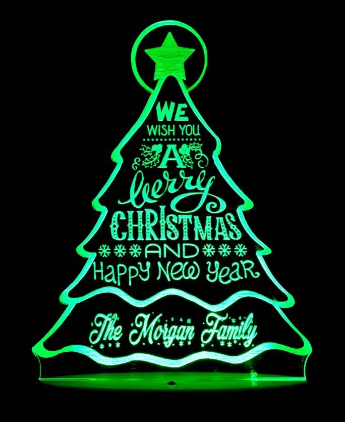 Christmas Tree Personalised Name Light 3D LED Night Light Decoration