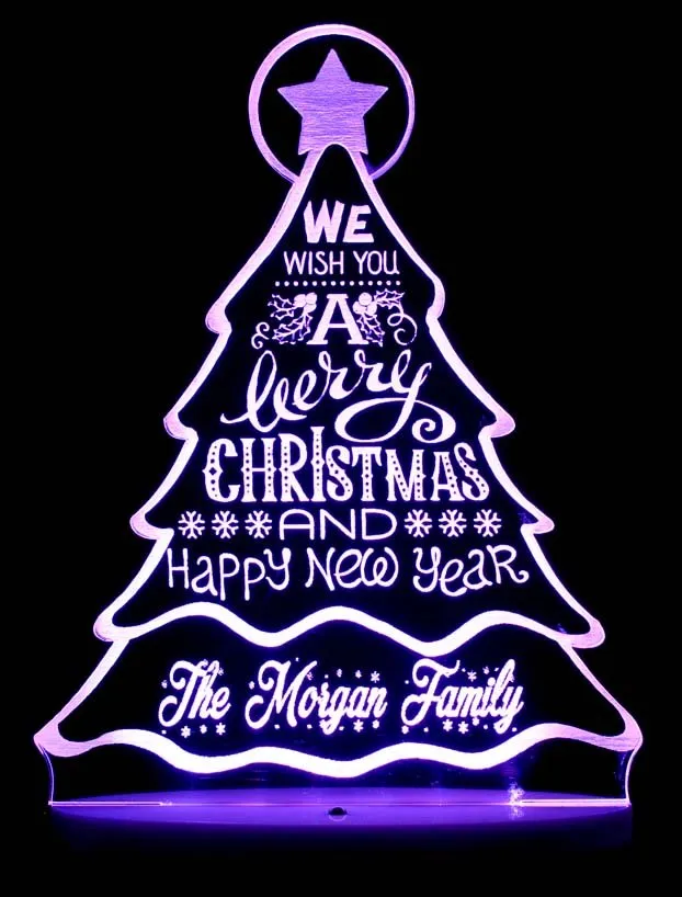 Christmas Tree Personalised Name Light 3D LED Night Light Decoration