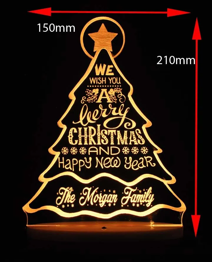 Christmas Tree Personalised Name Light 3D LED Night Light Decoration