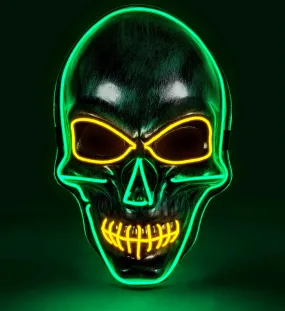 Coloured LED Silver Skull Mask