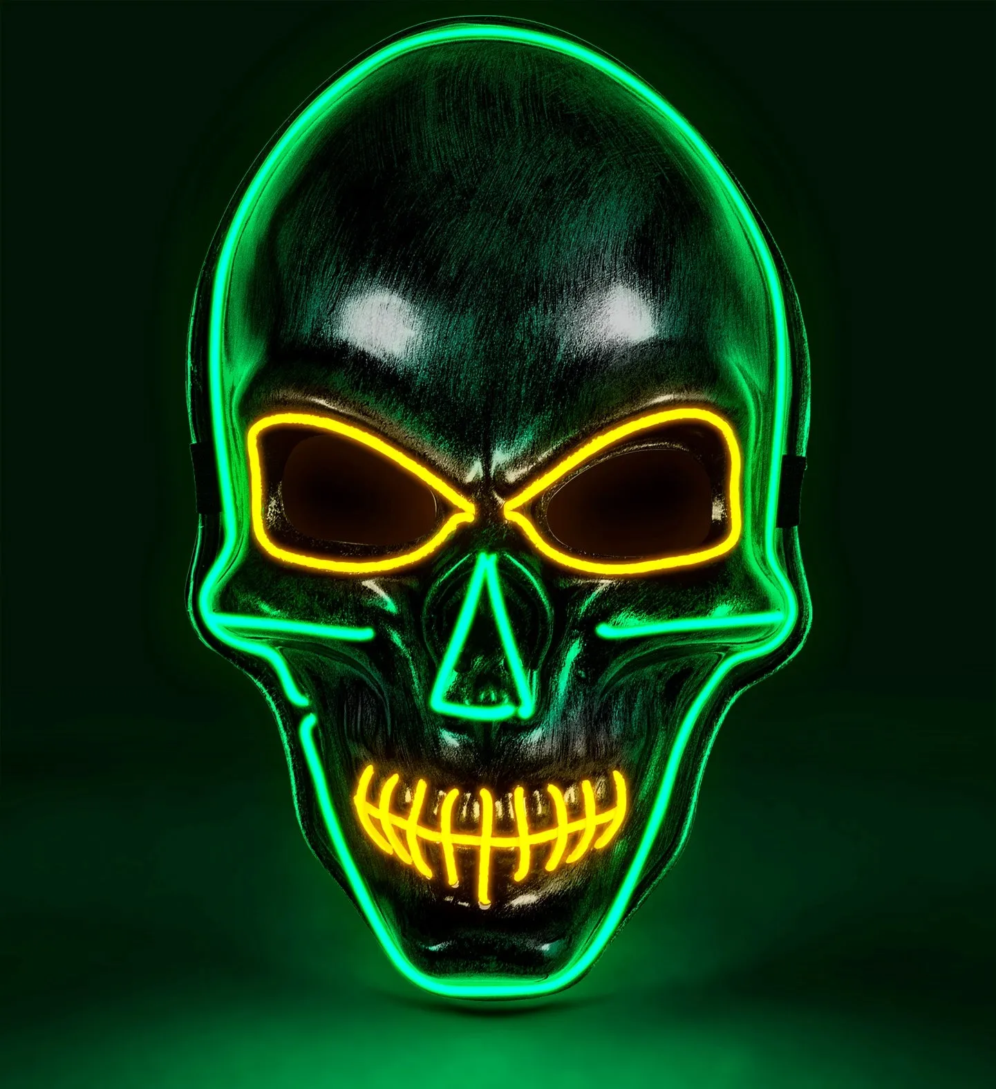 Coloured LED Silver Skull Mask