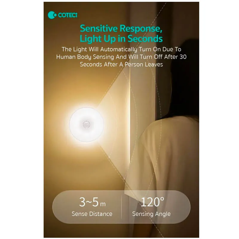 COTECi Round-Reading Night Light (White)