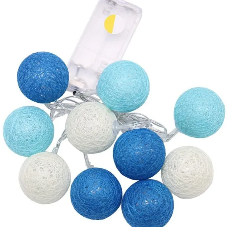 Cotton Balls String Lights | 10 Blue