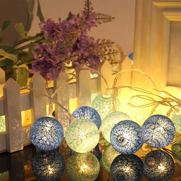 Cotton Balls String Lights | 10 Blue