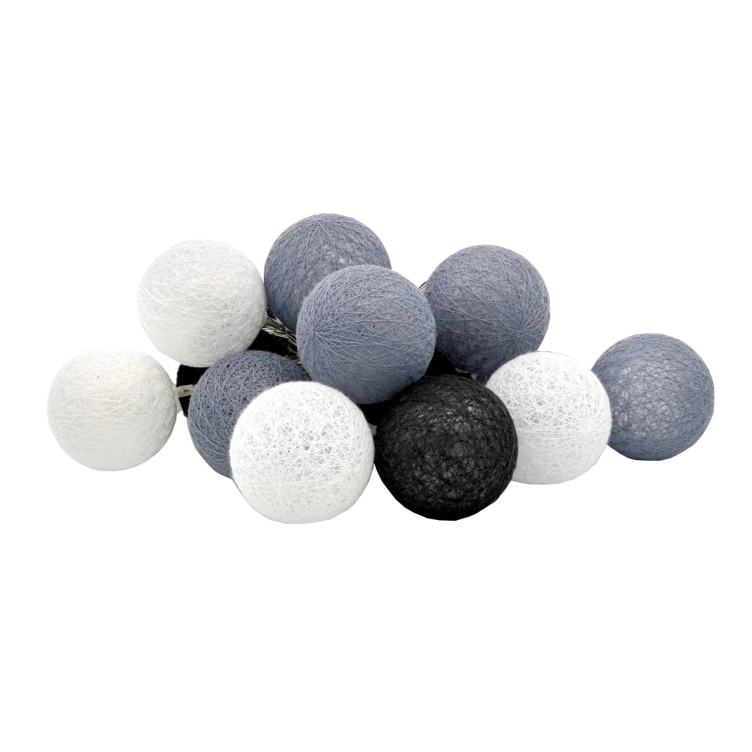 Cotton Balls String Lights | 10 Grey