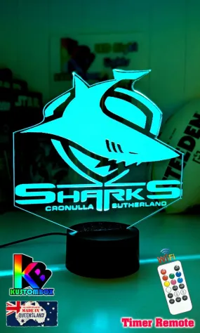 CRONULLA SHARKS Rugby League Football Club LED Night Light