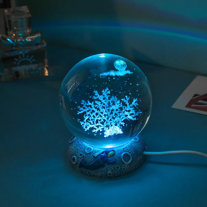 Crystal Animal Ball Night Light