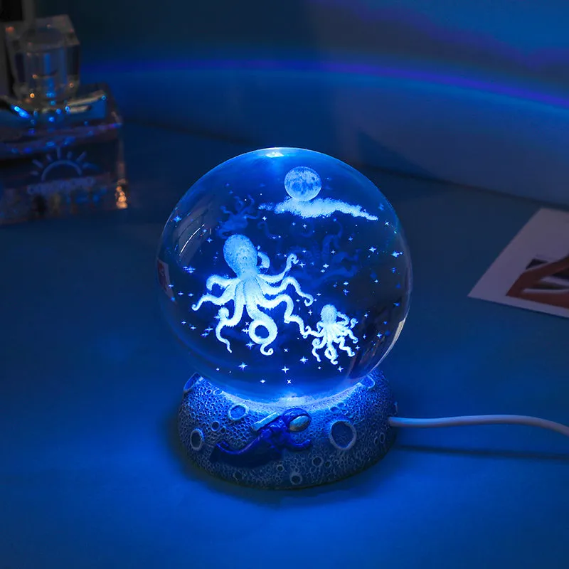 Crystal Animal Ball Night Light