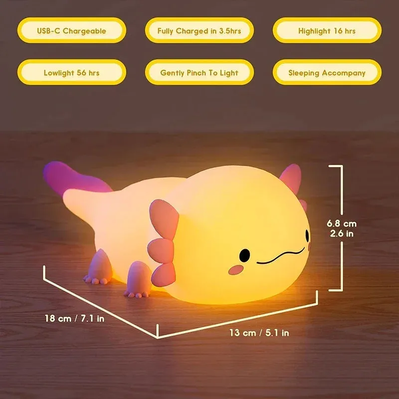 Cute Axolotl Touch Night Light