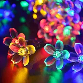 Diwali Lights For Home | Silicon Fairy Flower Multicolor Flickering LED String Light For Indoor Outdoor Decoration (14 Bulb, 235 Inch, Multicolor)