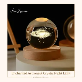 Enchanted Astronaut Crystal Night Light - 3D LED Touch Switch Engraved Sphere