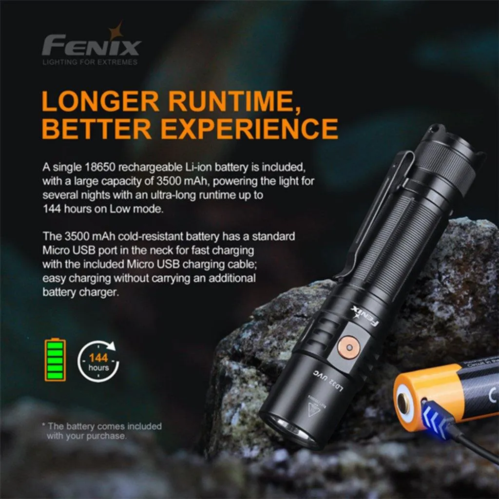 FENIX LD32 UVC PORTABLE UVC FLASHLIGHT