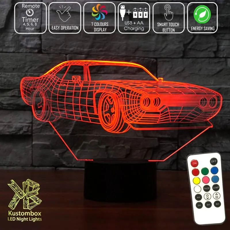 Ford Mustang Street Sports Car 3D LED Night Light Lamp