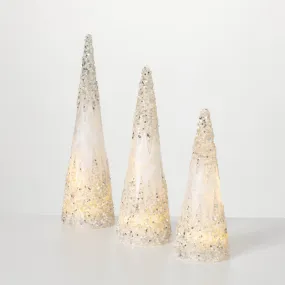 Gem-Encrusted Led Tree Set 3