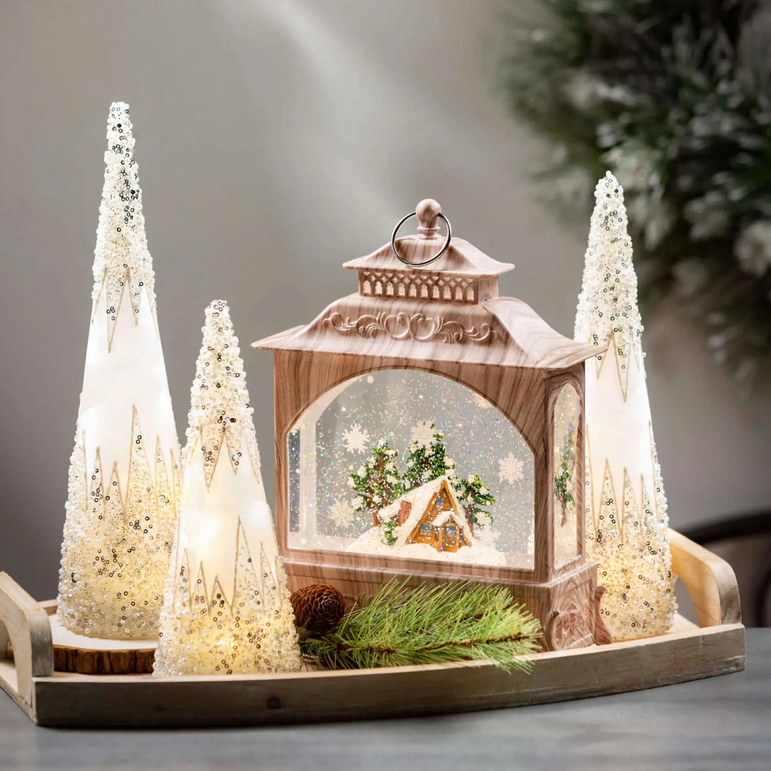 Gem-Encrusted Led Tree Set 3