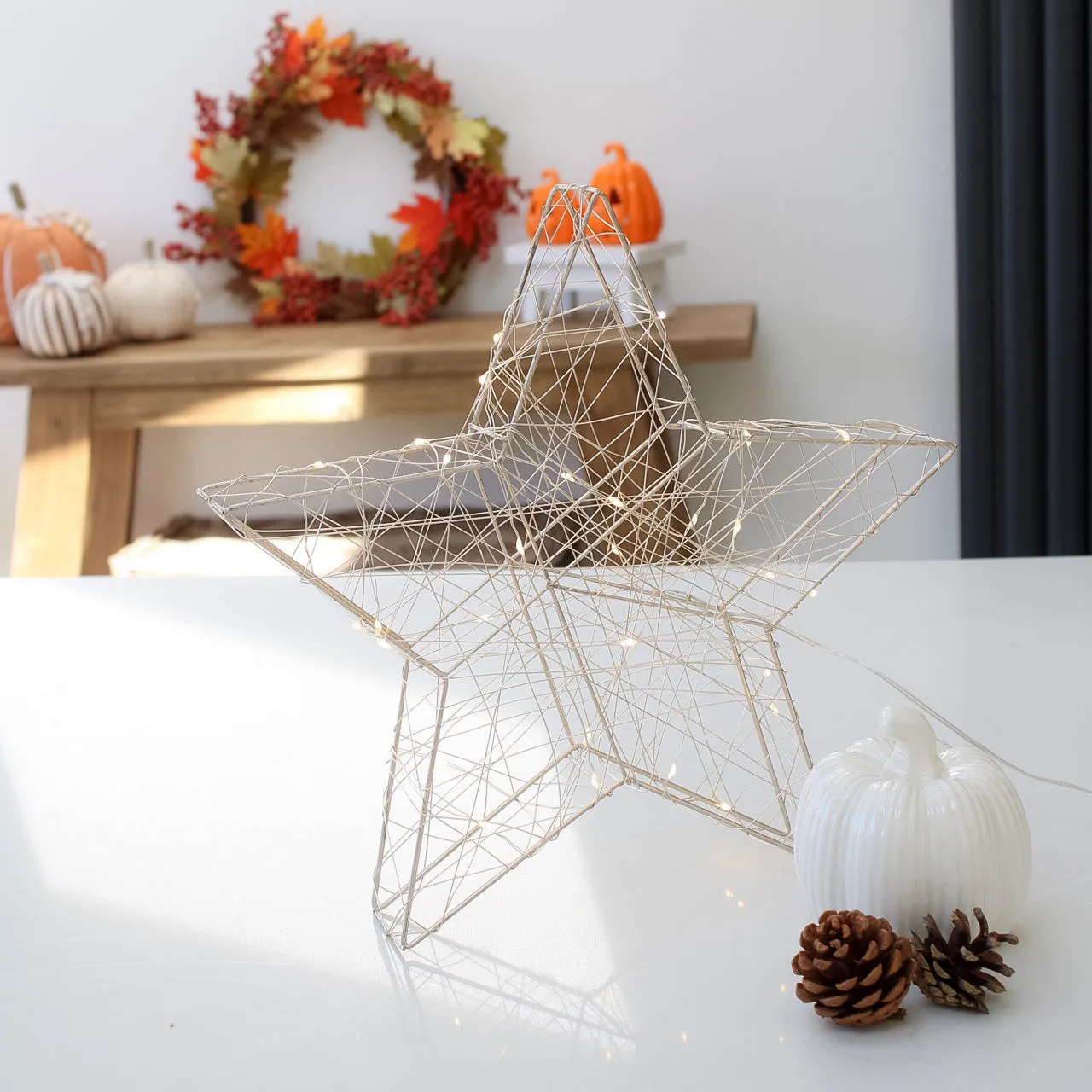 Gold LED Wire Standing Star
