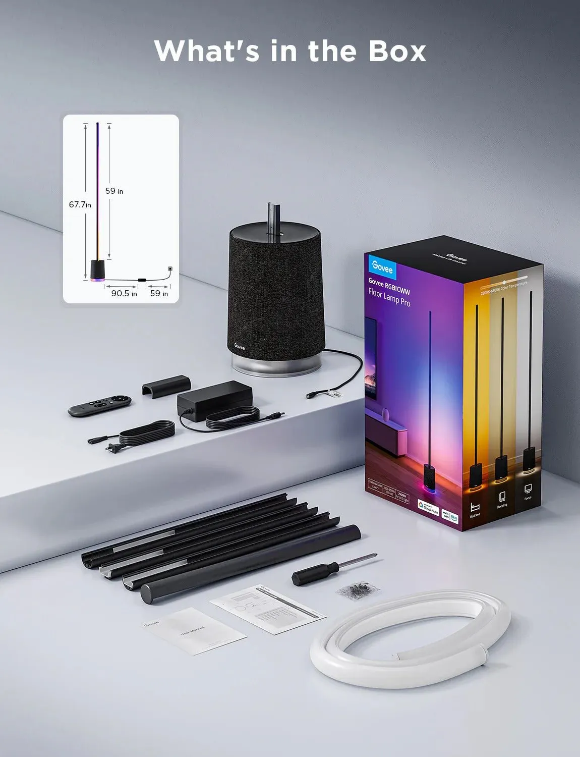 Govee RGBICWW Floor Lamp Pro Black