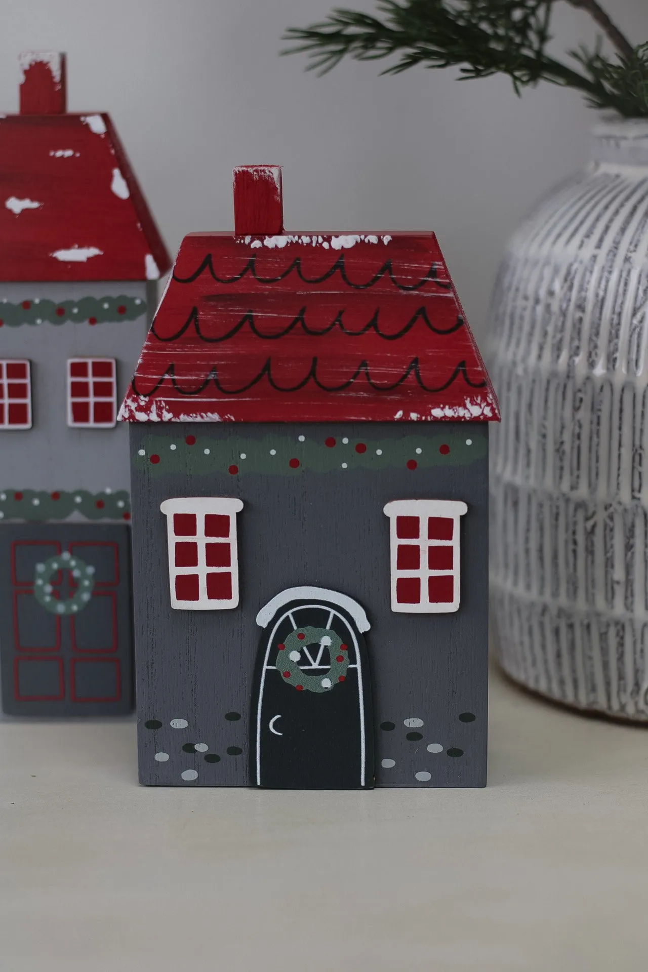 Grey Wooden Christmas House