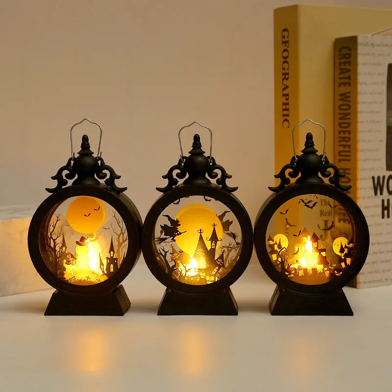 Halloween Retro Candle Portable Storm Lantern