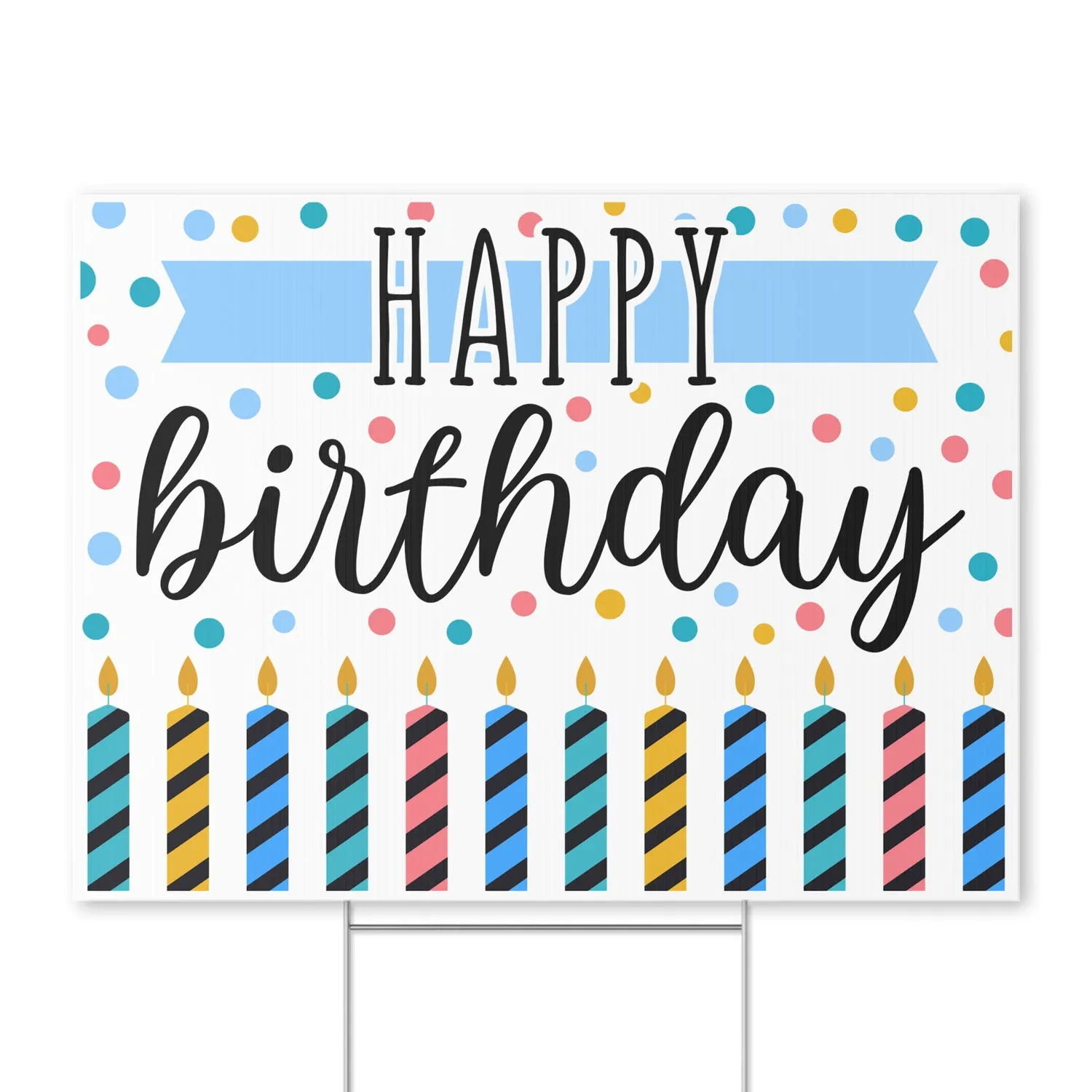 Happy Birthday Dots Yard Sign 24" x 18" | 1 ct