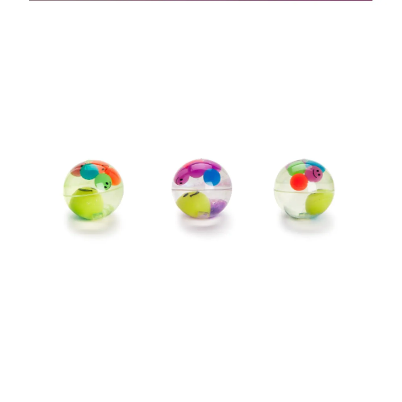 Happy Face Light Up Glitter Bouncing Ball Assorted