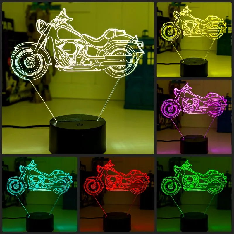 Harley Davidson Motor Cycle Bike 3D LED Night Light Lamp