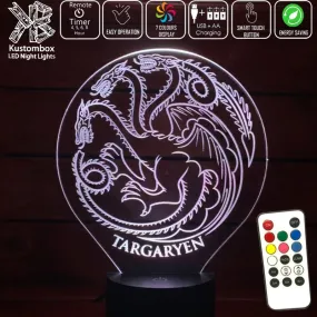 House of Targaryen Sigil Game of Thrones 3D LED Night Light Lamp