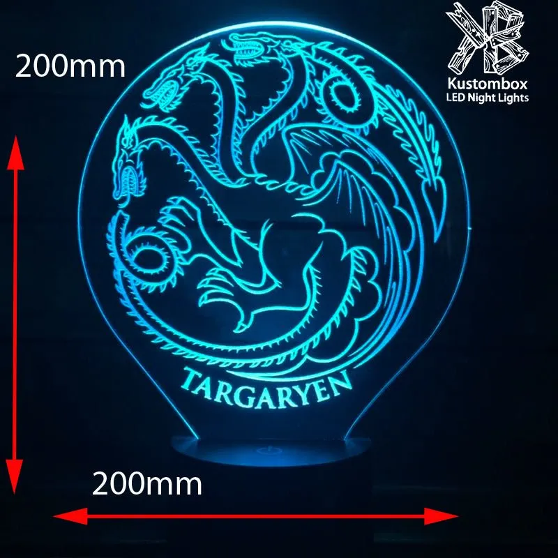 House of Targaryen Sigil Game of Thrones 3D LED Night Light Lamp