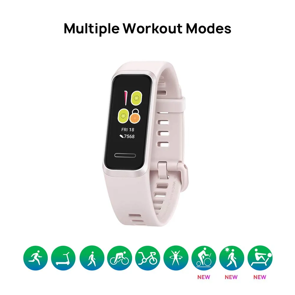 HUAWEI Band 4 Smart Band, Fitness Activities Tracker with 0.96" Color Screen, 24/7 Continuous Heart Rate Monitor, Sleep Tracking, 5ATM Waterproof, up to 6 Days of Usage Time, Sakura Pink