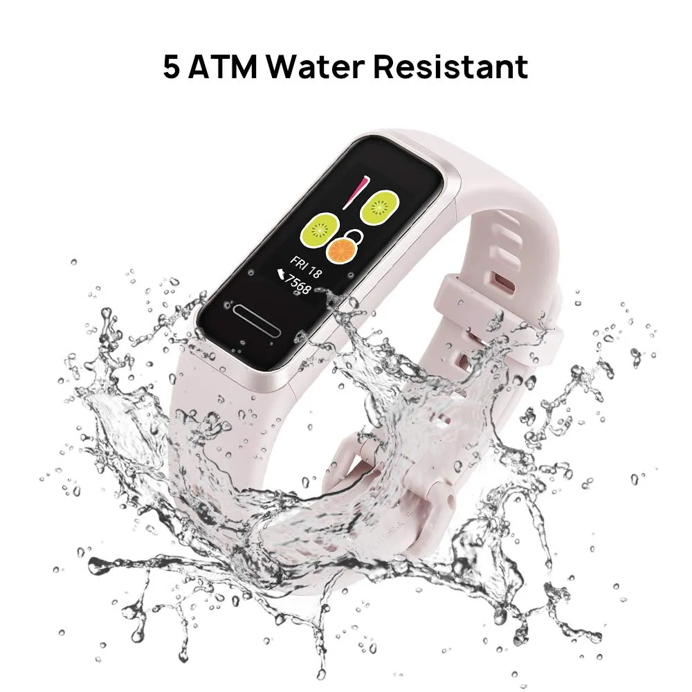 HUAWEI Band 4 Smart Band, Fitness Activities Tracker with 0.96" Color Screen, 24/7 Continuous Heart Rate Monitor, Sleep Tracking, 5ATM Waterproof, up to 6 Days of Usage Time, Sakura Pink