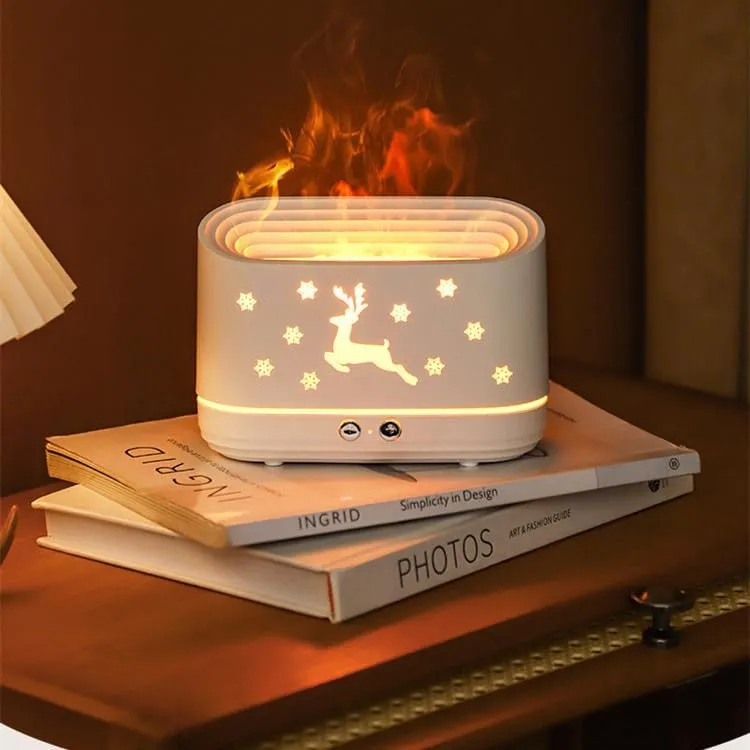 Humidifier for Home, Flame Diffuser/Atmosphere Light Humidifier - Portable Noiseless Aroma Aromatherapy Machine, Auto Shut-Off, Essential Oil Diffuser for Home Office