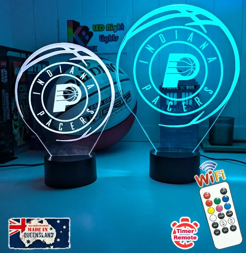 Indiana Pacers Basketball Team 3D LED Night Light Lamp