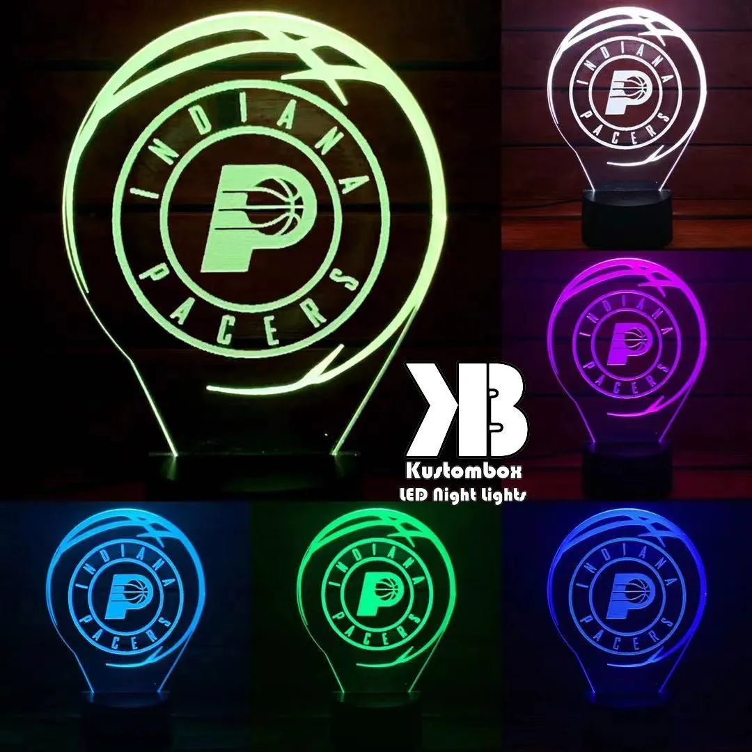 Indiana Pacers Basketball Team 3D LED Night Light Lamp