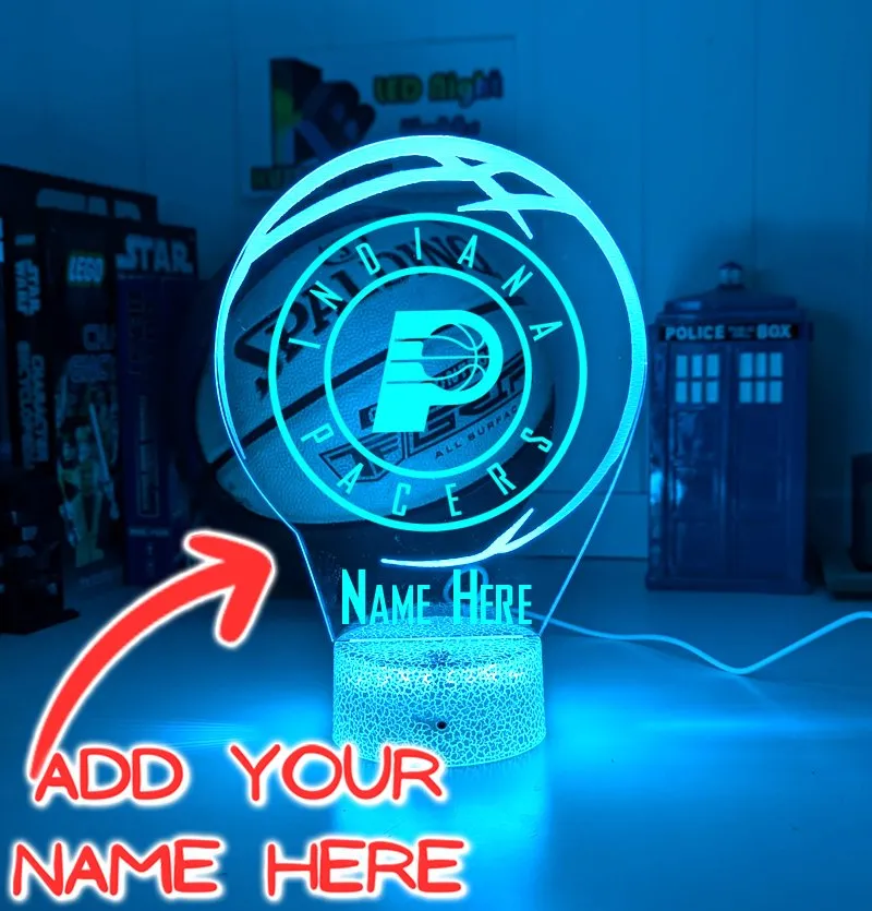 Indiana Pacers Basketball Team 3D LED Night Light Lamp