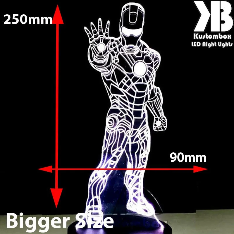 Iron Man Tony Stark Superhero 3D LED Night Light Lamp