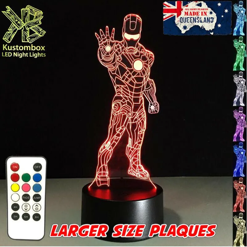Iron Man Tony Stark Superhero 3D LED Night Light Lamp