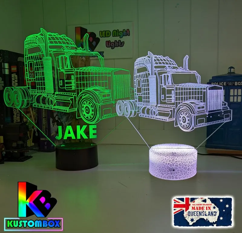Kenworth Semi Truck C509 3D LED Night Light Lamp