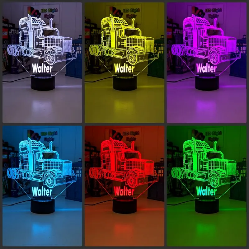 Kenworth Semi Truck C509 3D LED Night Light Lamp