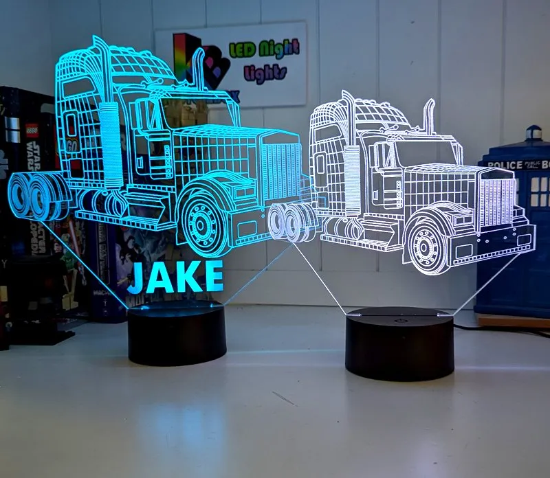 Kenworth Semi Truck C509 3D LED Night Light Lamp