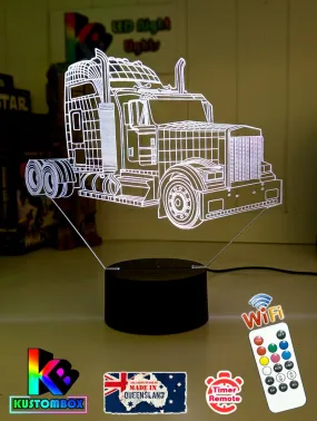 Kenworth Semi Truck C509 3D LED Night Light Lamp