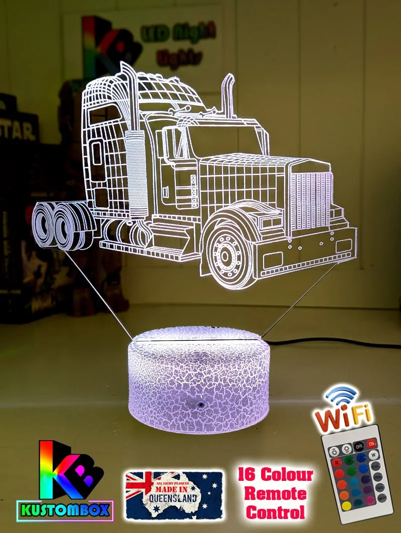Kenworth Semi Truck C509 3D LED Night Light Lamp