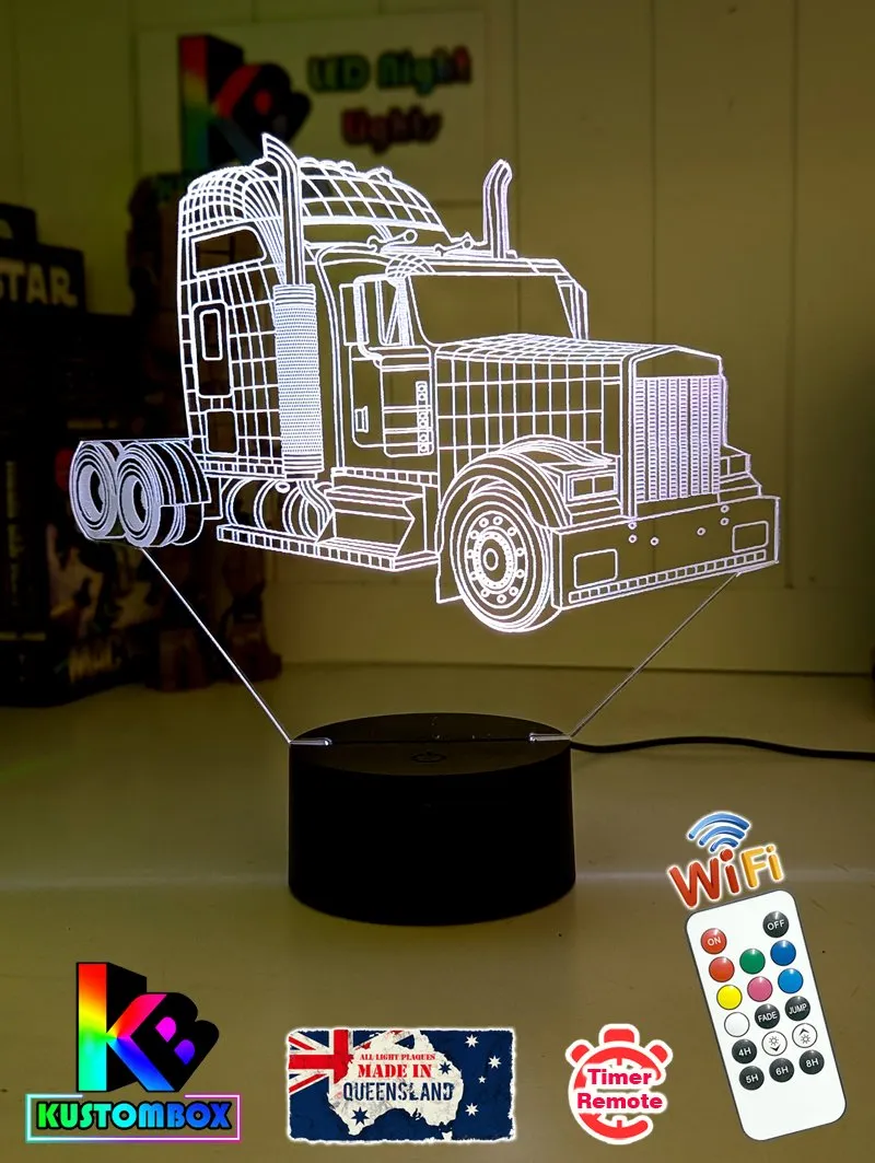 Kenworth Semi Truck C509 3D LED Night Light Lamp
