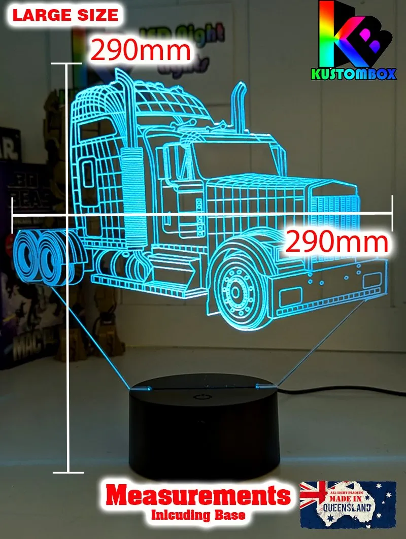 Kenworth Semi Truck C509 3D LED Night Light Lamp