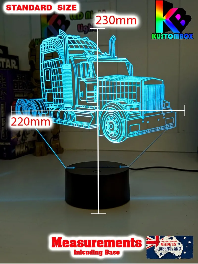 Kenworth Semi Truck C509 3D LED Night Light Lamp