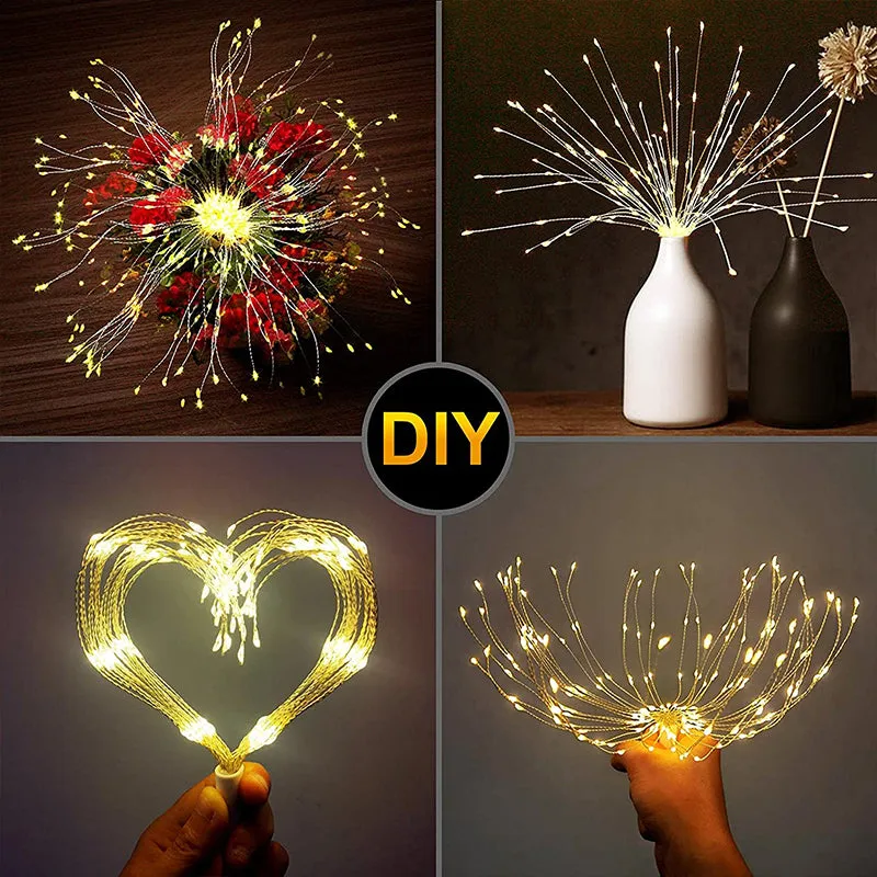 LED Dandelion Firework String Light 8 Modes Xmas Lighting Garden Decoration