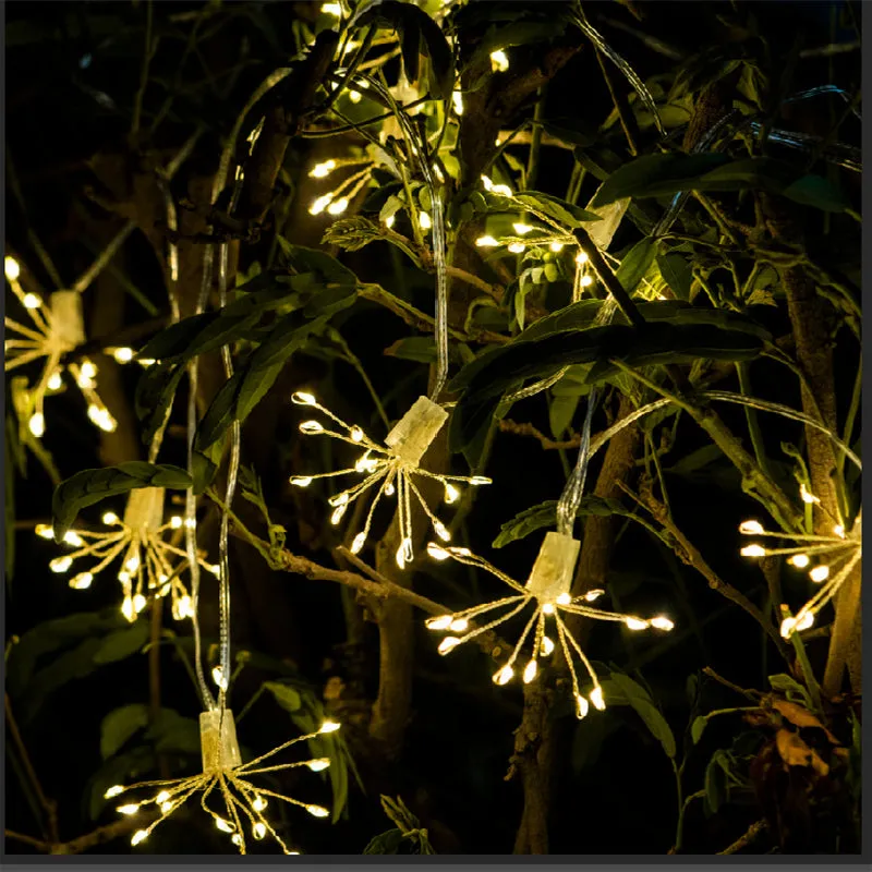 LED Dandelion Firework String Light 8 Modes Xmas Lighting Garden Decoration