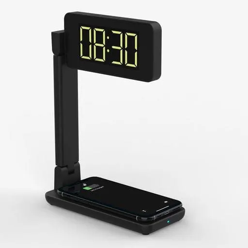 LED Desk Lamp - Night Light, Alarm Clock, Wireless Charger